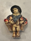 Antique Celluloid Tape Measure Boy W fruit Baskets Figural Germany 2 1 8 