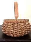 Antique Native American Passamaquoddy Maine Curly Basket  With Flexible Handle