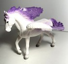 Mojo Pegasus Horse White With Purple Glitter Wings And Mane 2014 Toy Figurine