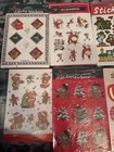 Vintage Christmas Stickers And Gift Tags 1990s Lot Puffy Cathy Santa Bears