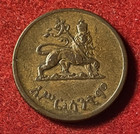 Ethiopia 10 Cents Ee 1936  1943-44  Copper Coin Km 34 Haile Selassie I T9252