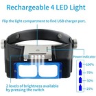 Beileshi 81007bc Rechargeable Headband Magnifier With Light  4 Lenses