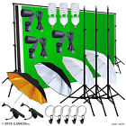 Photo Studio Lighting Photography 3 Backdrop Stand Muslin Light Umbrella Lk375