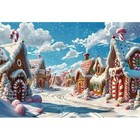 Candyland Christmas Backdrop Christmas Village Town Backdrops For 10x8ft Blue