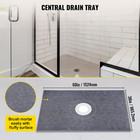 Shower Pan Kit 38x60 Center Drain Waterproof Shower Base System W  Curb   Grate