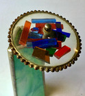 Kaleidoscope Stained Glass Hand Crafted Triangular Shape Vintage 9  L   3  Wheel