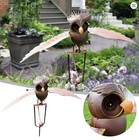 Flapping Metal Owl Yard Stake  Rocking Wind Whirly Garden Art  Outdoor Decoratio