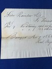 1868 Receipt From Schooner Rainbow  for Stowing  To Edward Morong  Bangor Me