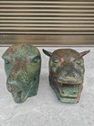 9 6  Od Chinese Bronze Ware 12 Zodiac Year Animal Dragon Horse Head Statue Set