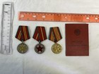 Russian Soviet Medal Lot Of 3 With Award Document