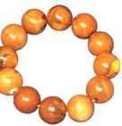 Vtg Caramel Butterscotch Amber Lucite Lg Bead Stretch Bracelet  Prayer Beads