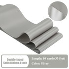 Huihuang Silver Satin Ribbon - 4 Inch Wide  Double-faced For Wedding  Chair S   