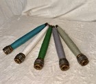 Set Of 5  9 Antique Wooden Textile Bobbins Quills Spools With Original Thread 9   