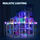 16 Rooms Huge Doll House With Colorful Light Dollhouse 3 Dolls Playhouse Blue