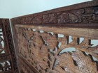 Vintage 3 Panel Hand Carved Screen  4 Ft  Tall Room Divider