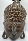 Antique Buddha Face wall Plaque mask hand Carved Wood