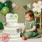 Cheerupp Pea Green Floral Diaper Cake Baby Shower Decor