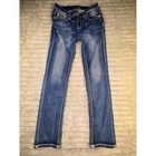 Miss Me Jeans 29x32 Fleur De Lis Embellished Mid Rise Straight Stretch New Style