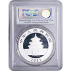 2011 10 Yn China Panda 1 Troy Oz  999 Silver Round   Pcgs Ms70 - Some Spotting