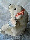 Collectible Coca Cola - Plush Bean Bag White Bear With Pink Bow   Bottle Of Coke