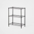 3 Tier Wire Shelving Black Adjustable Metal Storage Shelves  Powder-coated Steel
