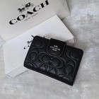 Coach Medium Corner Zip Wallet With Signature Cm241 Black Outlet New W box