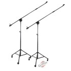 2-pack Professional Microphone Boom Stand - Stage Holder Retractable Tripod Legs