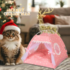 Cat Princess Indoor Tent House Pet Dog Cute Floral Cave Nest Bed Portable Dog Te