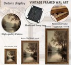 Vintage Gold Framed Autumn Landscape Canvas Wall Art Vintage Autumn Lake River P