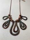 Lucky You - Copper Tone Necklace And Earring Set Metal Teardrop Shape