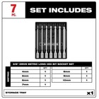 Milwaukee 48-22-9547 7pc 3 8    Drive Long Hex Bit Socket Set - Metric