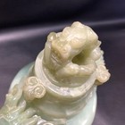 Antique Chinese Art Incense Burner Jade Stone Carving Tripod Stand Decor