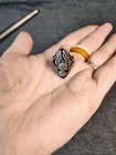 Vtg 1986 Harley Davidson Eagle Turquoise   Coral Biker Motorcycle  ring Size 5