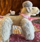 Vintage 4    Steiff 50   s German Mohair Snobby Poodle Grey With Button   Tag