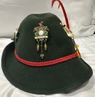 Vintage Tyrolean Or Alpine Hat Part Of German  Folk Attire Size 52 Traveler Pins
