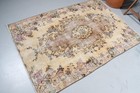 Vintage 4x5 8 Ft Rug  Turkish Rug  Brown Check Wool Rug