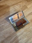 Vintage Gold Tone Compact vanity W mirror Comb Powder-well   Pouch