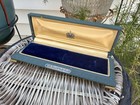 Vintage Hamilton Blue Long Watch Box case W  Guarantee Cert Plaque On Bottom