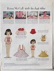 12 Vintage Betsy Mccall Paper Doll Pages 1953-1959 Kite sew zoo witch xmas pet 