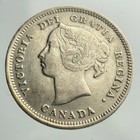 1890 H Canada Small Five Cents Queen Victoria Circulated 5 Silver Coin Ngs034