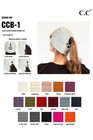 C c Exclusive Criss Cross Tail Ponytail Messy Bun Ribbed Knit Beanie Hat Cap