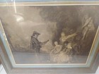 Jewelry Vanity Trinket Box Glass Top Victorian Scene Mirror Lid 1940 s Antique    