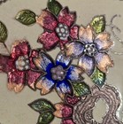 Vtg Cloisonne Cigarette Case lighter Cover Set Floral Butterfly Enamel 