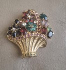 Very Rare Set Of 3 Vintage Brooches W  Emerald  Blue   White Sapphire Garnet