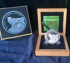 2007 Belarus 1 Oz Silver Wolves Coin With Swarovski Crystals And Wood Box   Coa