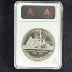 1987 Canada  1 Pf68 Davis Strait Proof Dollar Anacs Soapbox Holder - Rare Find