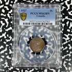 1927 Canada Small Cent Pcgs Ms63bn Lot g1170 Choice Unc 
