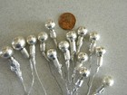 Lot Of  Over 100 Vintage Silver Mercury Glass Ball Wire Picks   Various Sizes