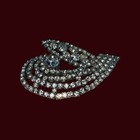 Vintage Antique 3    Rhinestone Silver Brooch Victorian Whimsical Art Nouveau Deco