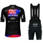 2026 Mens Fdj Cycling Short Sleeves Jersey Bib Shorts Cycling Bib Shorts Pocket